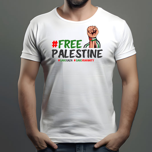 #FreePalestine Fist White Tee Shirt