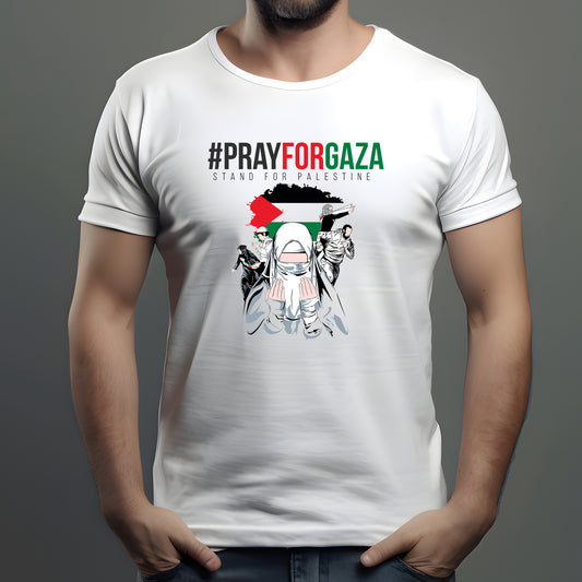 #PrayforGaza White Tee Shirt