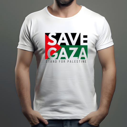 Save Gaza White Tee Shirt